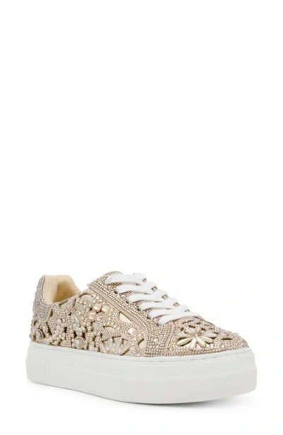 Betsey Johnson Reily Sneaker In Gold