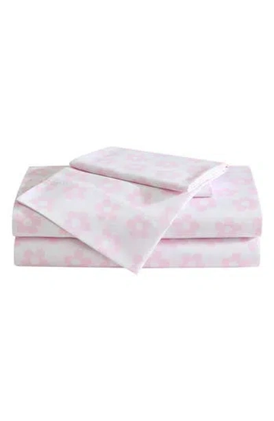 Betsey Johnson Retro Daisy Sheet Set In Pink