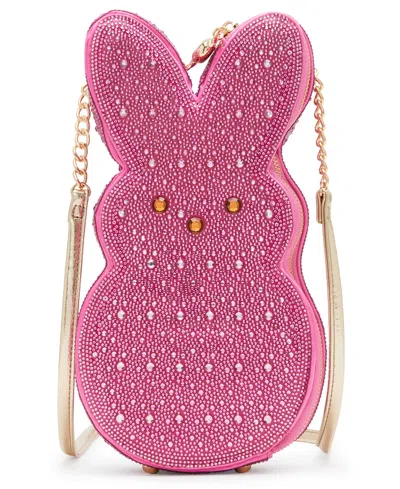 Betsey Johnson Rhinestone Peeps Small Crossbody Bag In Pink
