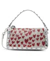 Betsey Johnson Rhinestone Top Zipper Shoulder Bag In Red Multi