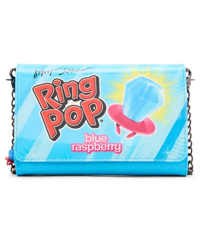 Betsey Johnson Ring Pop Patent Crossbody Wallet In Blue