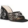 Betsey Johnson Roo-e Block Heel Sandal In Black