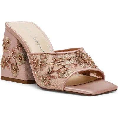 Betsey Johnson Roo-e Block Heel Sandal In Blush