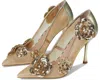 Betsey Johnson Women's Rossa Rosette Embellished Stiletto Pumps In Gold