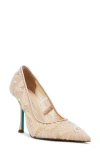 Betsey Johnson Women's Roxie Tulle Floral Applique Pumps In Neutral