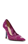 Betsey Johnson Women's Roxie Tulle Floral Applique Pumps In Purple