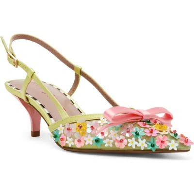 Betsey Johnson Sadyy Slingback Pointed Toe Pump In Lime Multi