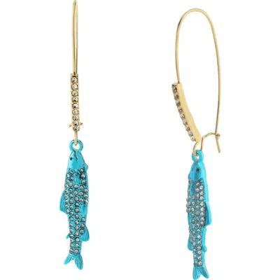 Betsey Johnson Sardine Drop Earrings In Multi