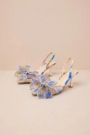 Betsey Johnson Sb-kelli Blue Tulip Floral Bow Pointed-toe Pumps In Blue