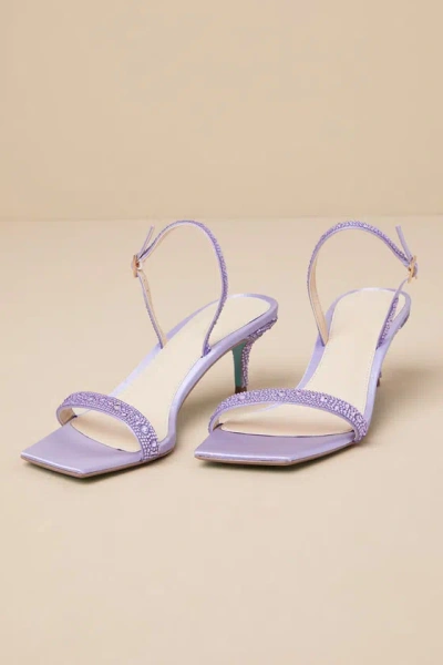 Betsey Johnson Sb-rebel Lavender Rhinestone Square Toe Slingback Sandals