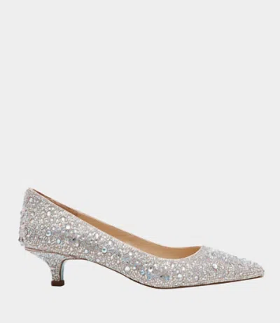 Betsey Johnson Sb Scout Kitten Heels In Silver Ab In Multi