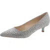 Betsey Johnson Scout Pointed Toe Kitten Heel Pump In Silver