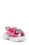 Betsey Johnson Women's Serphina Platform Lug-sole Slide Sandals In Pink Multi