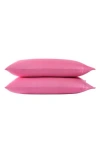Betsey Johnson Set Of 2 Satin Pillowcases In Lt-pastel Pink