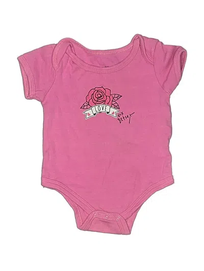 Pre-owned Betsey Johnson Babies' Short Sleeve Onesie In Pink