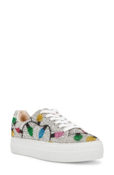 Betsey Johnson Sidny Crystal Pavé Platform Sneaker In Multi