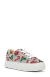 Betsey Johnson Sidny Crystal Pavé Platform Sneaker In Red
