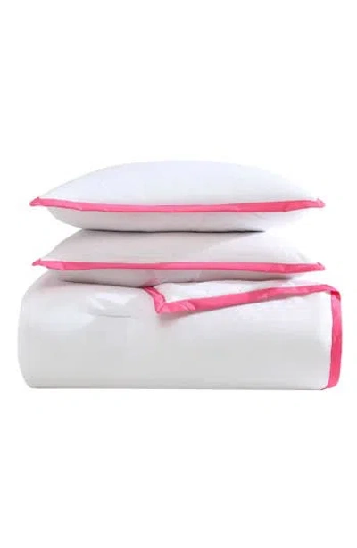 Betsey Johnson Signature Hotel Solid Comforter & Sham Set In White/pink
