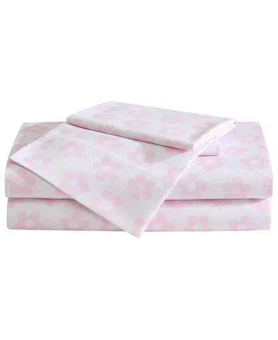 Betsey Johnson Silky Microfiber Printed 4-pc. Sheet Set, King In Pink