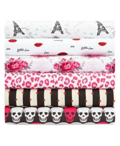 Betsey Johnson Silky Microfiber Printed Sheet Sets In Wonderland Stripe
