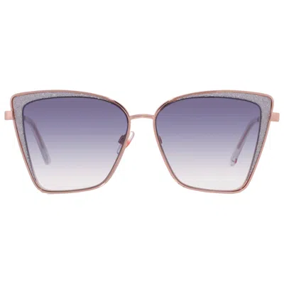 Betsey Johnson Silver Butterfly Ladies Sunglasses 10266006.cgr Silsil In Gold