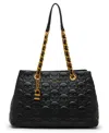 Betsey Johnson Skele-tease Compartment Tote Bag In Black