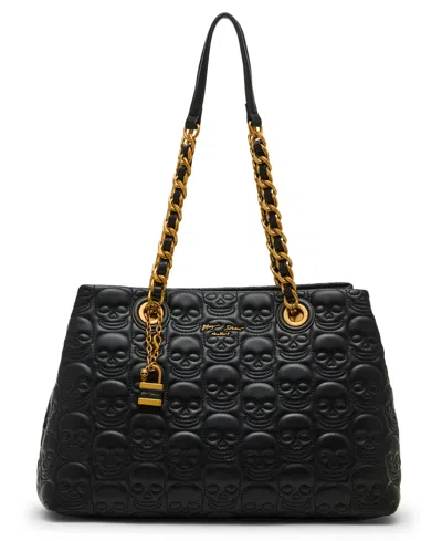 Betsey Johnson Skele-tease Compartment Tote Bag In Black