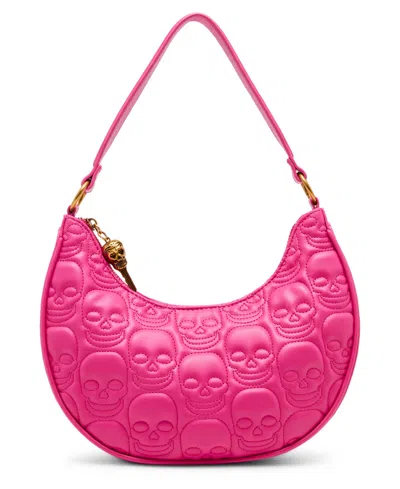 Betsey Johnson Skele-tease Zipper Shoulder Bag In Pink