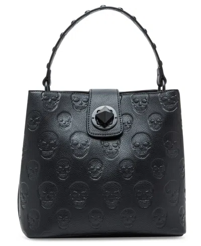 Betsey Johnson Skull Boss Bucket In Black