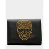 Betsey Johnson Skull Boss Trifold Wallet In Black