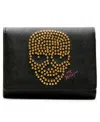 Betsey Johnson Skull Boss Trifold Wallet In Black