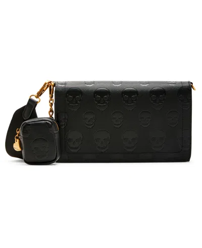 Betsey Johnson Skull Boss Wallet On A Chain In Black