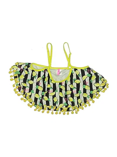 Pre-owned Betsey Johnson Kids' Sleeveless Top Green Halter Neckline Tops