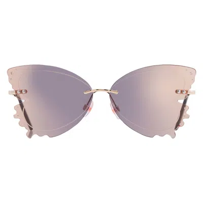 Betsey Johnson Smoke Butterfly Ladies Sunglasses 10266011.cgr Gldsmk In Gray