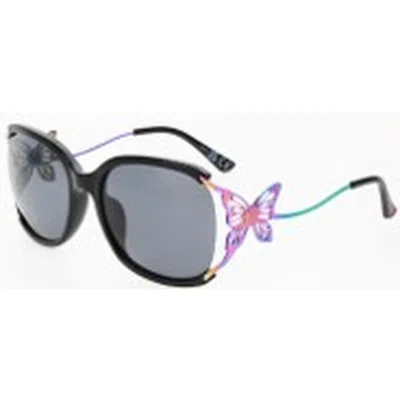 Betsey Johnson Smoke Butterfly Ladies Sunglasses 10268854.cgr Blksmk In Black