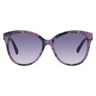 Betsey Johnson Smoke Cat Eye Ladies Sunglasses 10263556.cgr Blksmk In Multi