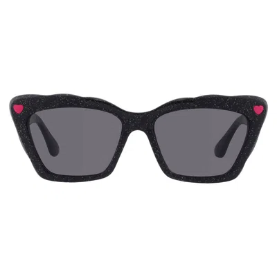 Betsey Johnson Smoke Cat Eye Ladies Sunglasses 10266329.cgr Blksmk In Black