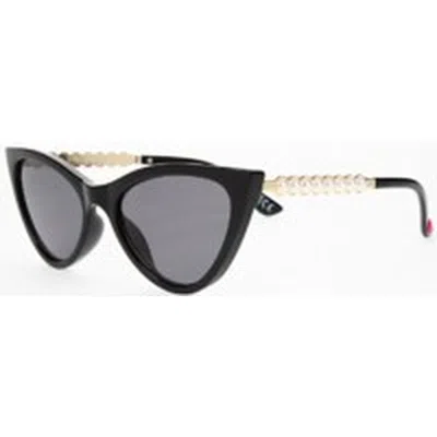 Betsey Johnson Smoke Cat Eye Ladies Sunglasses 10267559.lts Blksmk In Black