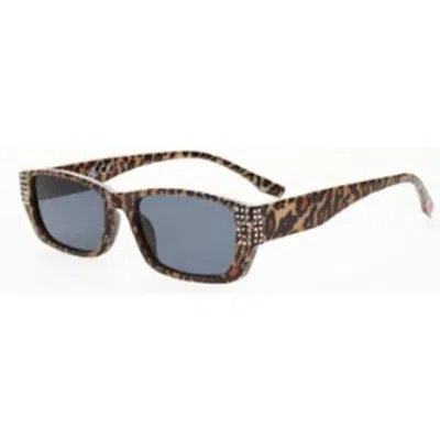 Betsey Johnson Smoke Rectangular Ladies Sunglasses 10269941.cgr Leosmk In Brown