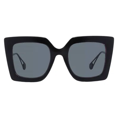 Betsey Johnson Smoke Square Ladies Sunglasses 10265028.cgr Blksmk In Black