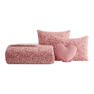 Betsey Johnson Snow Animal Reversible Pink Comforter Bonus Set