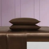 Betsey Johnson Soft Satin Sheet Sets In Solid Brown