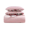 Betsey Johnson Solid Reversible Comforter Set In Pink
