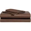 Betsey Johnson Solid Satin Sheet Set In Brown