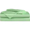 Betsey Johnson Solid Satin Sheet Set In Light Pastel Green