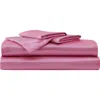 Betsey Johnson Solid Satin Sheet Set In Pink