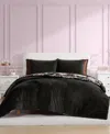 Betsey Johnson Solid Velvet 3-pc. Duvet Cover Set, Full/queen In Black