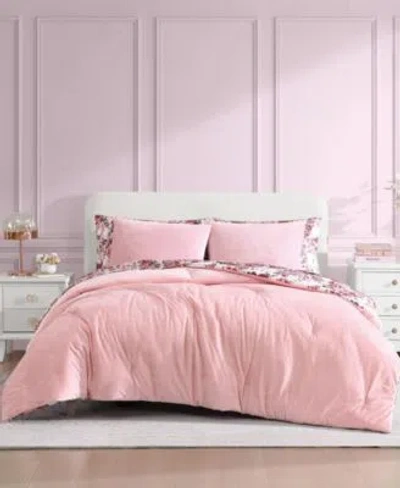 Betsey Johnson Solid Velvet Duvet Cover Sets In Pink