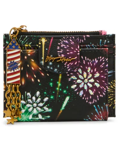 Betsey Johnson Spark Joy Bifold Wallet In Black Multi