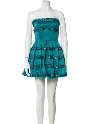 Pre-owned Betsey Johnson Strapless Mini Dress W/ Tags In Blue